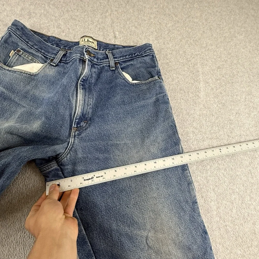 LL Bean Double L‎ Natural Fit Flannel Lined Jeans Mens 34x36 Blue Light Wash